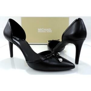 Michael Kors Gia Flex D'Orsay Pump Heels Pointy Toe Leather Black